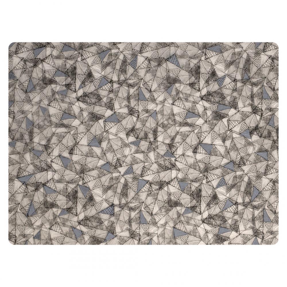 Modern Twist Hatch Black Grey Silicone Placemat 30.5 x 40.6cm (12 x 16) - MTPLHA071216 (Pack of 12)