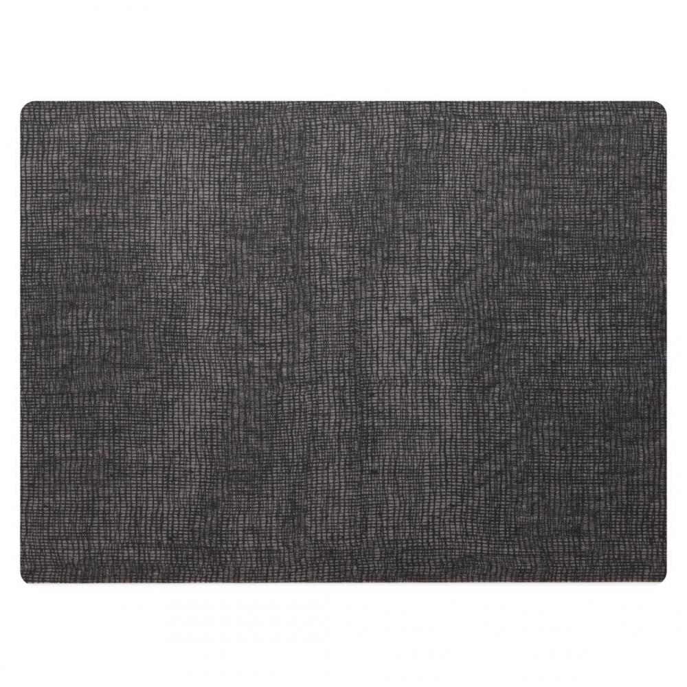 Modern Twist Linen Black Grey Silicone Placemat 30.5 x 40.6cm (12 x 16) - MTPLLN071216 (Pack of 12)